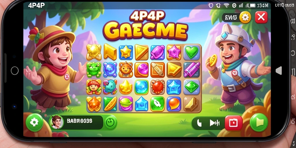 Tampilan gameplay menarik dari 4P4P yang penuh strategi Match-3.