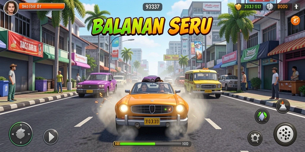 Gambaran aksi balapan mendebarkan di 93337.