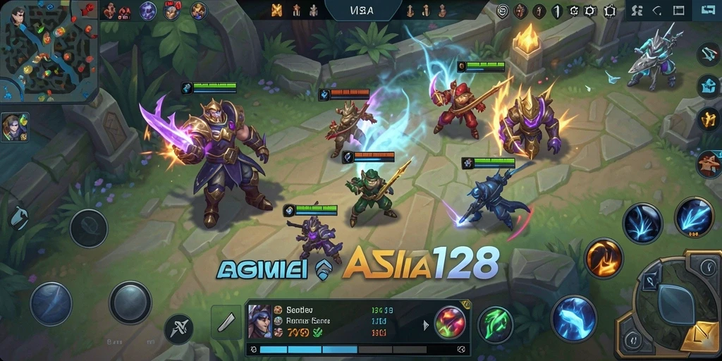 Tampilan gameplay MOBA yang memukau di ASIA128.