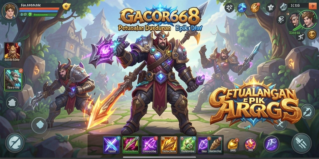 Screenshot GACOR668 menampilkan pertarungan yang mendebarkan di dunia fantasi.