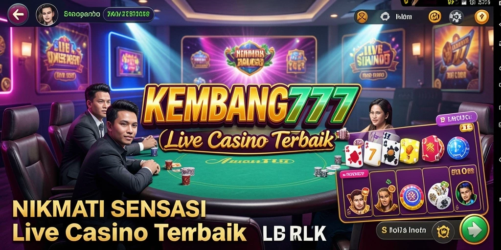Tampilan menarik gameplay Live Casino KEMBANG777 di perangkat mobile.