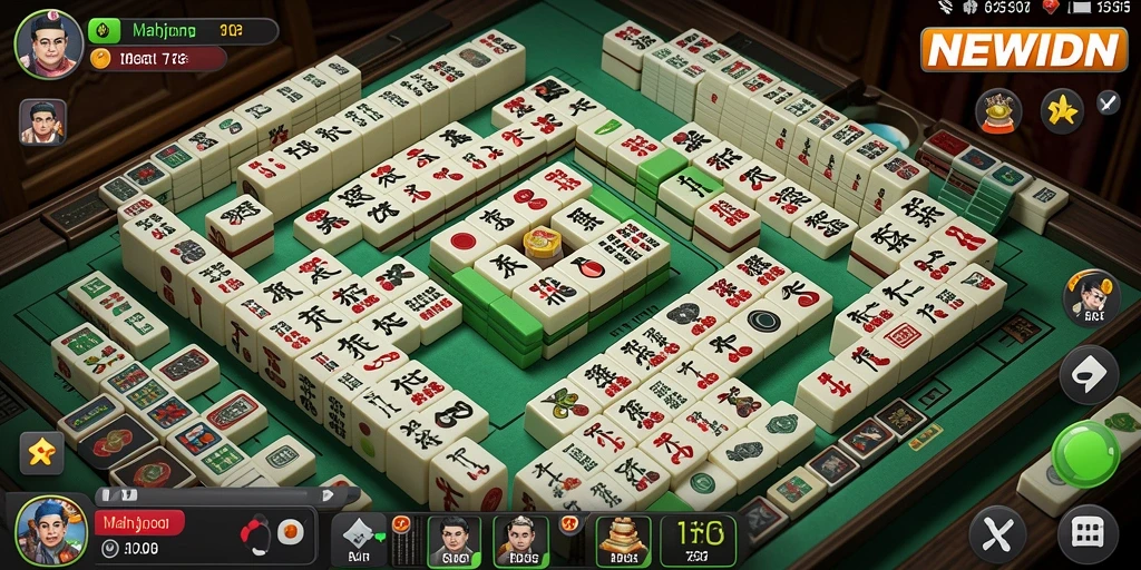Screenshot gameplay NEWIDN yang menampilkan aksi Mahjong seru.