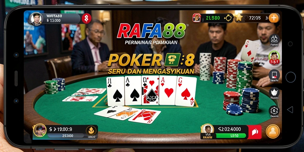 Tampilan gameplay RAFA88 yang seru dan kompetitif dalam dunia poker.