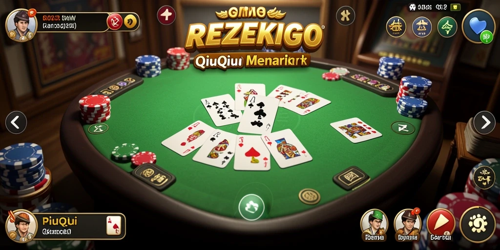 Menampilkan gameplay seru dalam permainan QiuQiu REZEKIGO.