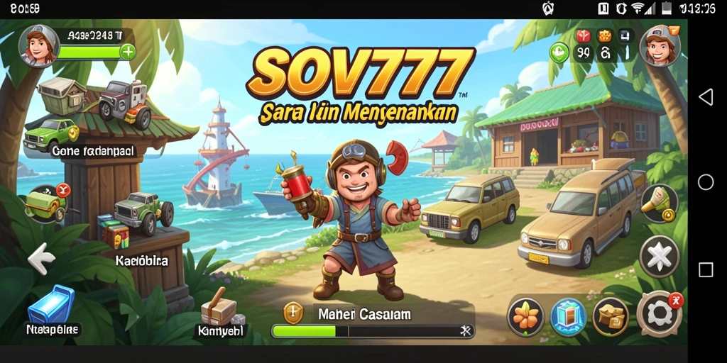 Tampilan utama gameplay SOV777 yang penuh warna dan menyenangkan.