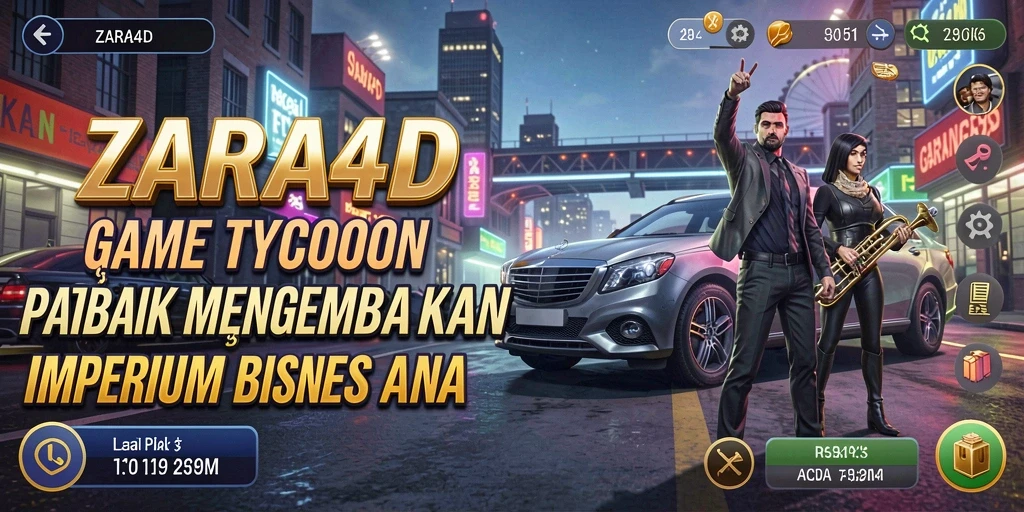 Tampilan gameplay ZARA4D yang menampilkan keseruan dalam membangun bisnis tycoon.